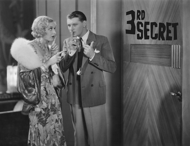 Vintage Couple Shushing